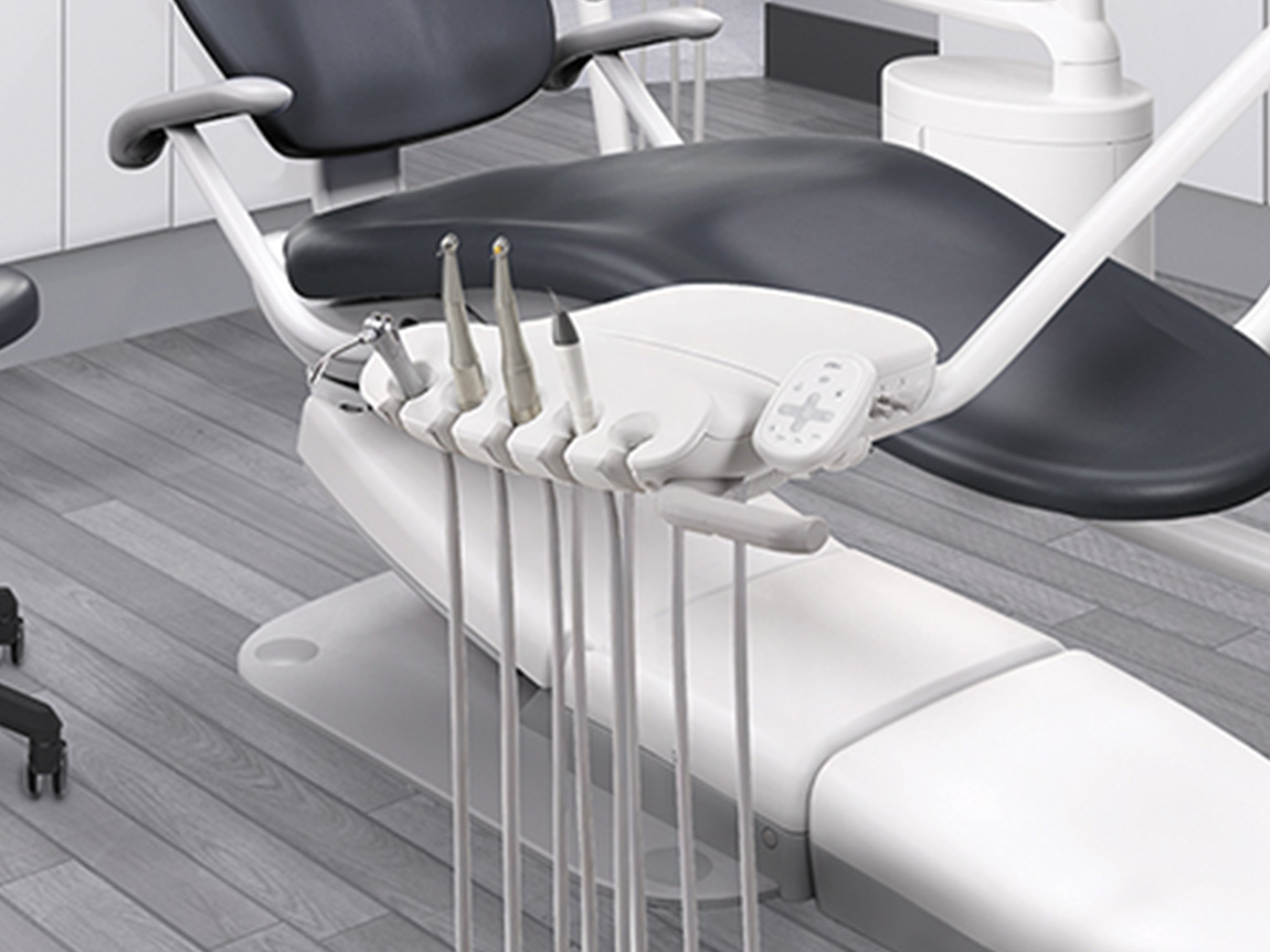 A-dec 300 Core delivery system shown with the Performer eVo dental equipment package