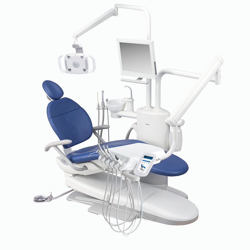 A-dec 300 Pro dental delivery system on pedestal mount