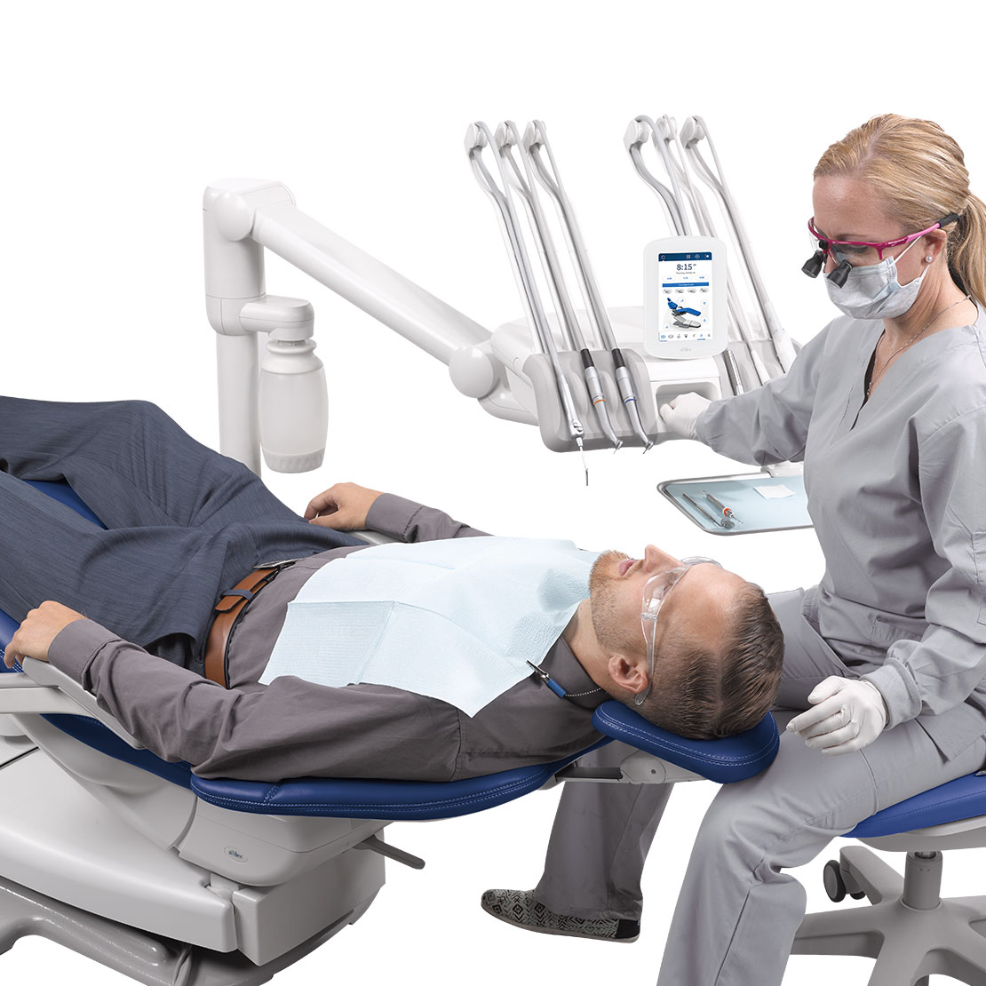 A-dec 500 Pro dental delivery system offering optimal access for dentists