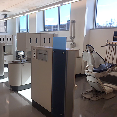 A-dec dental equipment in dental school 