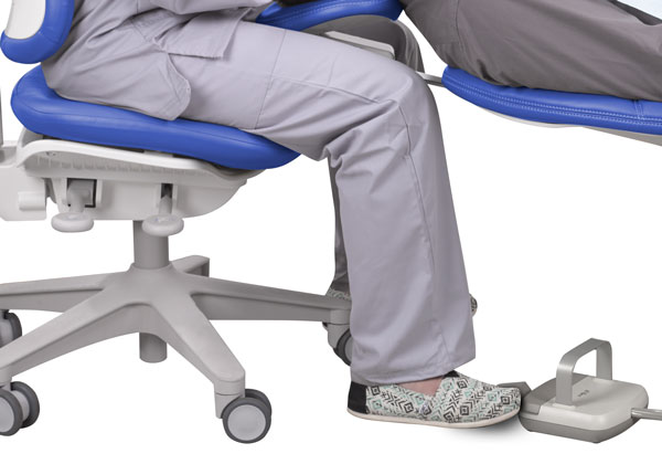 A-dec lever foot control with dentist