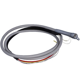 Traditional warm water syringe assembly with seven-inch tubing and quick disconnect terminal barb assembly